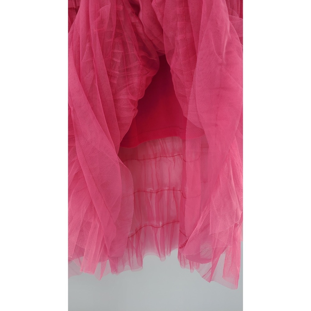 Coquette Fairy Tulle Pink Tiered Womens Maxi Skirt Medium Sheer Ethereal Kawaii - Picture 6 of 14